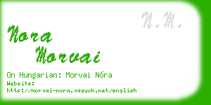 nora morvai business card