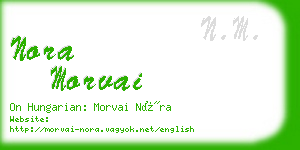 nora morvai business card